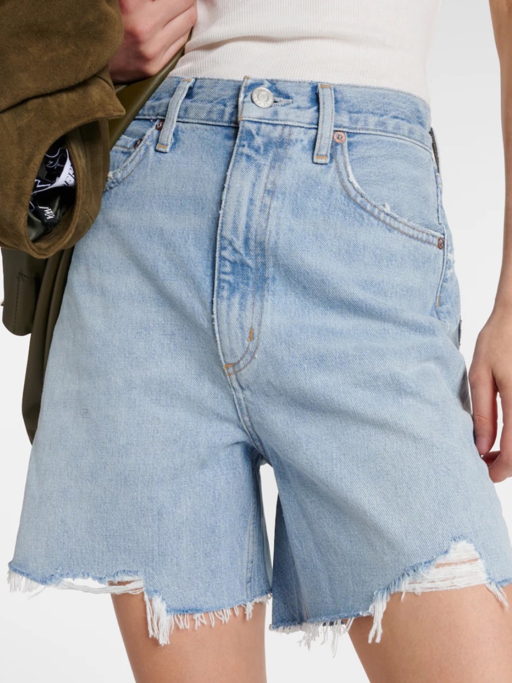 Agolde Stella Blue High-Rise Denim Shorts